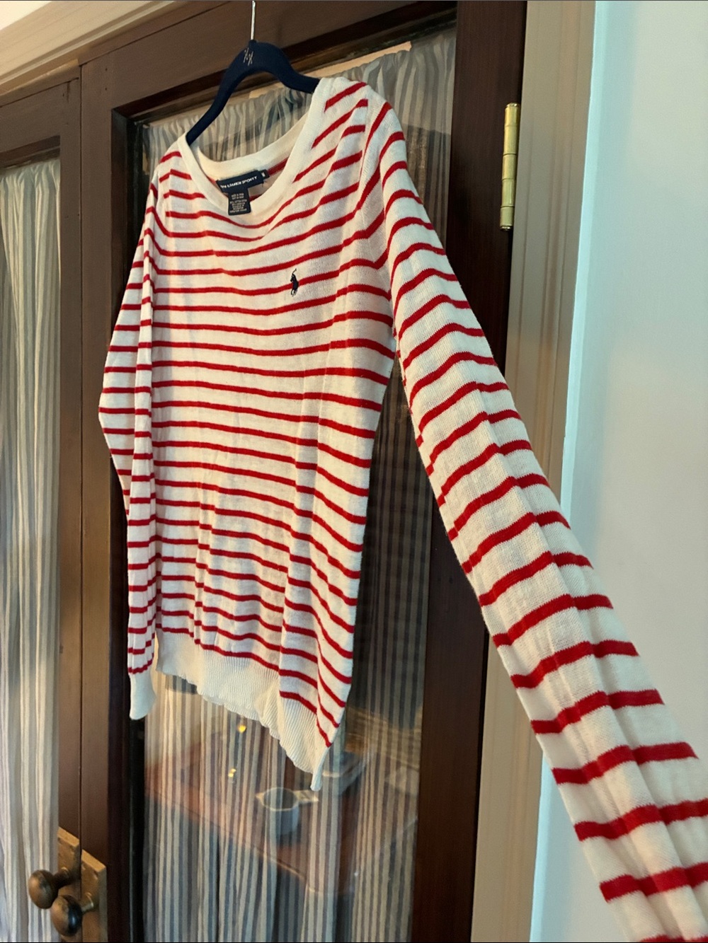 Polo by Ralph Lauren White Sweater with Red Stripes - Picture 6 of 7